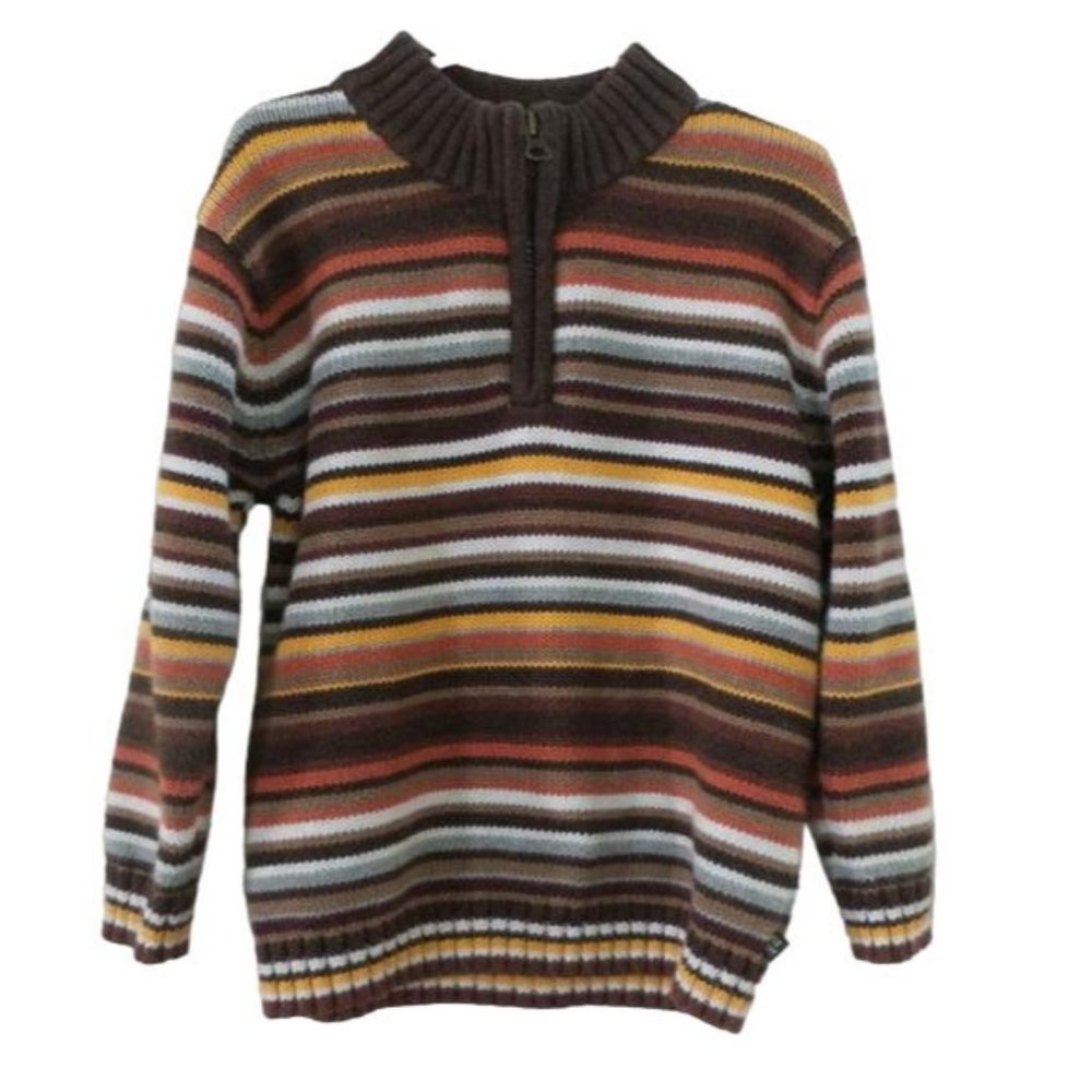Old Navy cotton sweater brown stripe 5